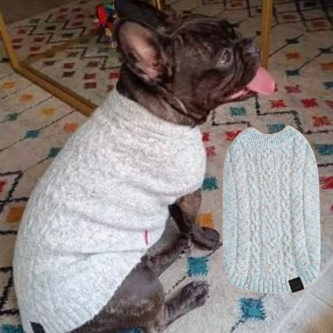 Fluffy Frenchie Sweater Premium Turtleneck Pullover for French Bulldogs