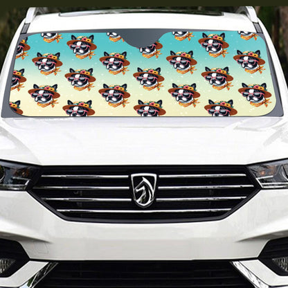 Iggy  - Windshield Sunshade for Boston Terrier lovers