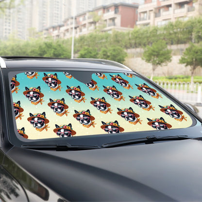 Iggy  - Windshield Sunshade for Boston Terrier lovers