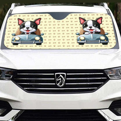 Finn  - Windshield Sunshade for Boston Terrier lovers