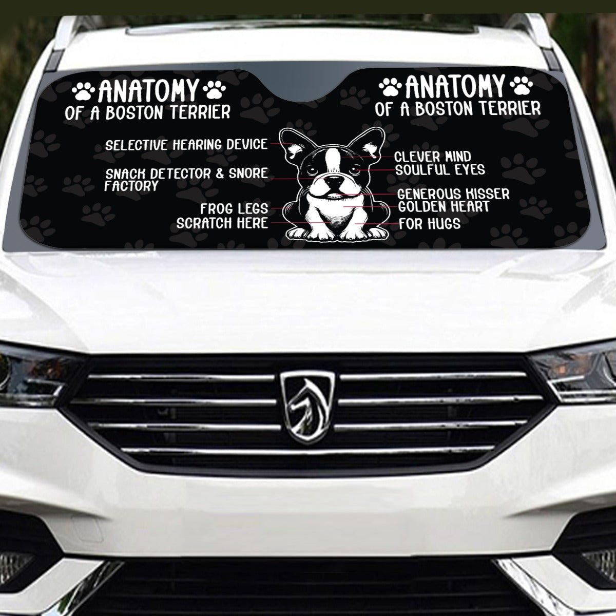 Bossy  - Windshield Sunshade for Boston Terrier lovers