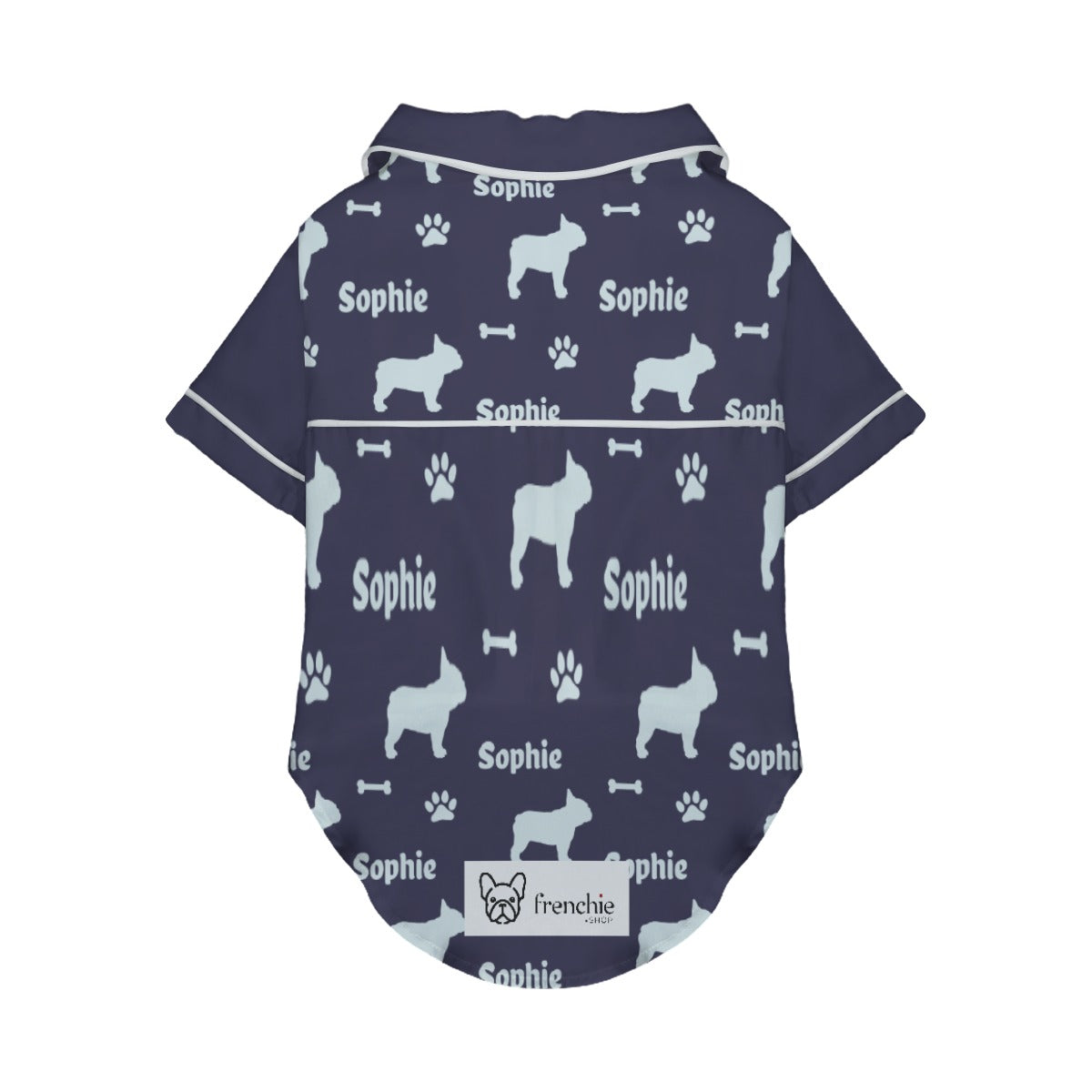 Personalized French Bulldog Pajamas with Your Frenchie's Name as a Pattern