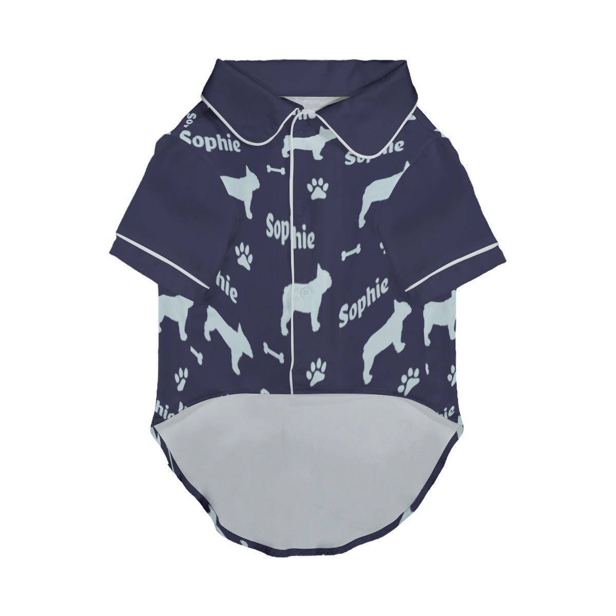 Personalized French Bulldog Pajamas with Your Frenchie's Name as a Pattern