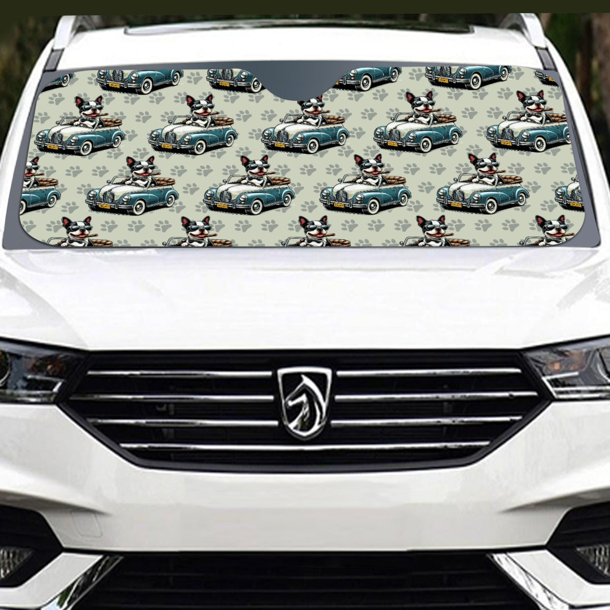 Cleo - Windshield Sunshade for Boston Terrier lovers