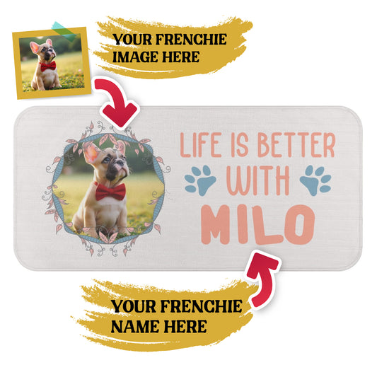 Personalized Frenchie Towel with Custom Name and Image