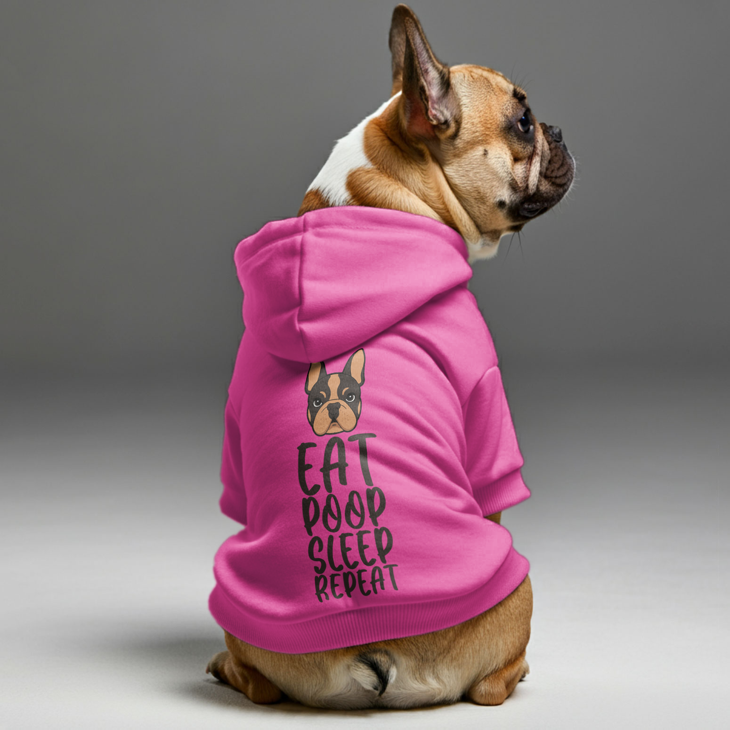 Eat poop Sleep - Personalized French Bulldog Hoodies with Funny Quotes – Stylish, Cozy, and Premium 100% Cotton