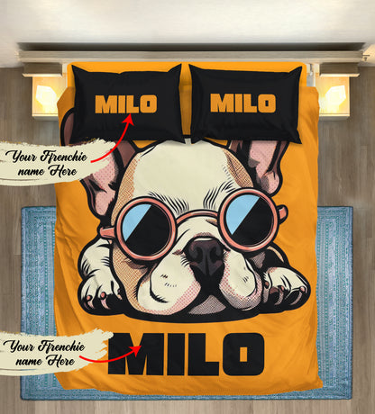 Custom Bedding Set with Frenchie's Name - Bedding Set