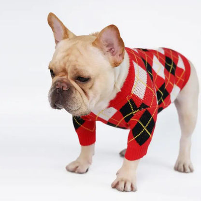 BarkBerry-Frenchie-Adorable-Red-Plaid-Knitted-Sweater-www.frenchie.shop