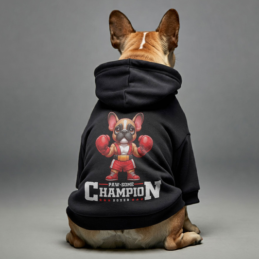 PAWSOME CHAMPION BOXER - Personalized French Bulldog Hoodies with Funny Quotes – Stylish, Cozy, and Premium 100% Cotton