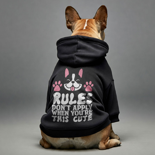 Rules don’t apply when you’re this cute - Personalized French Bulldog Hoodies with Funny Quotes – Stylish, Cozy, and Premium 100% Cotton