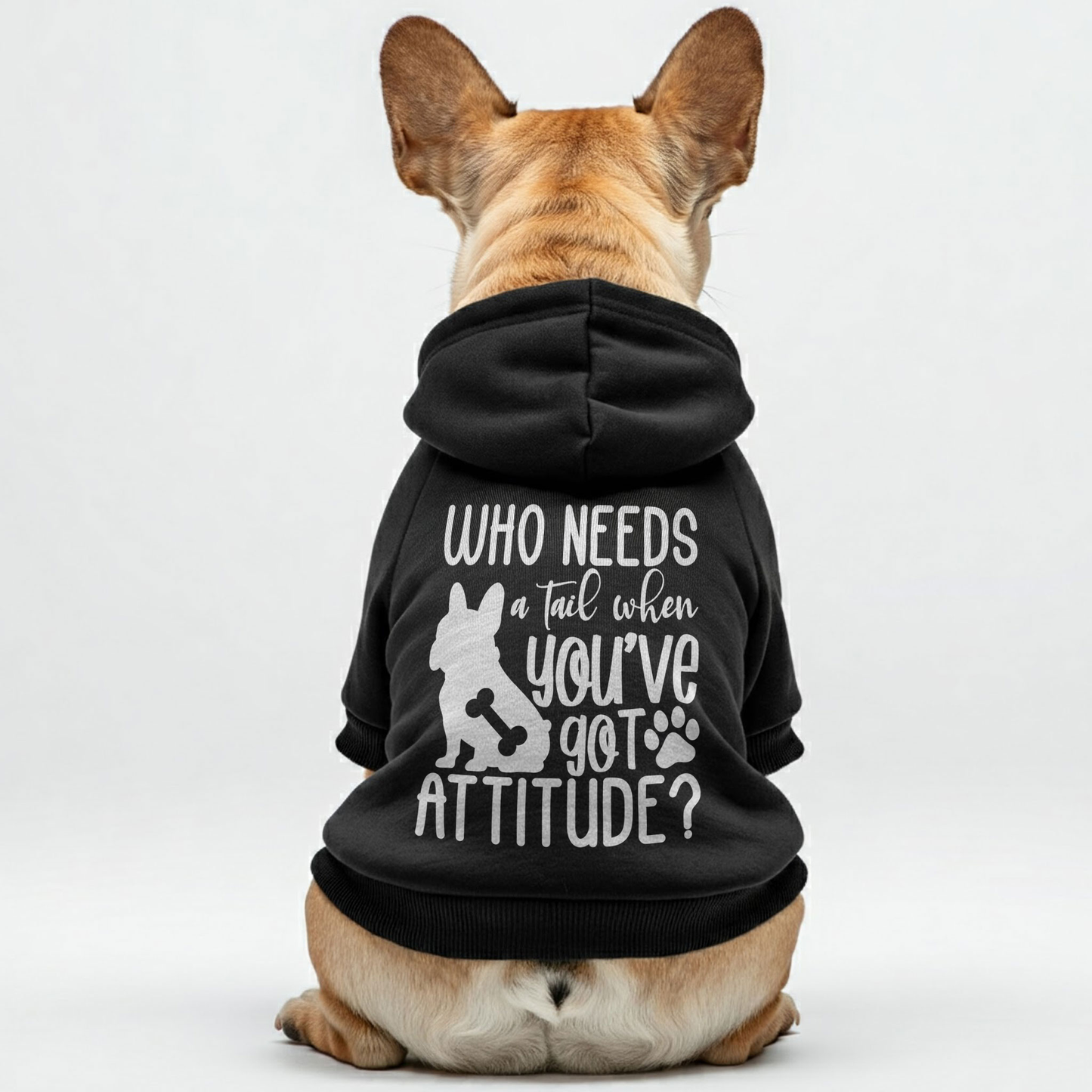 Who needs a tail when you've got attitude? - Personalized French Bulldog Hoodies with Funny Quotes – Stylish, Cozy, and Premium 100% Cotton