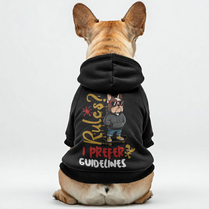 Rules? I prefer guidelines - Personalized French Bulldog Hoodies with Funny Quotes – Stylish, Cozy, and Premium 100% Cotton