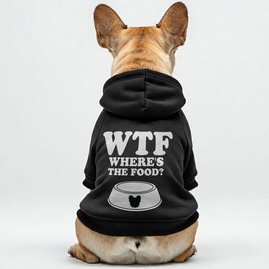 WTF (Wheres the Food?) - Personalized French Bulldog Hoodies with Funny Quotes – Stylish, Cozy, and Premium 100% Cotton