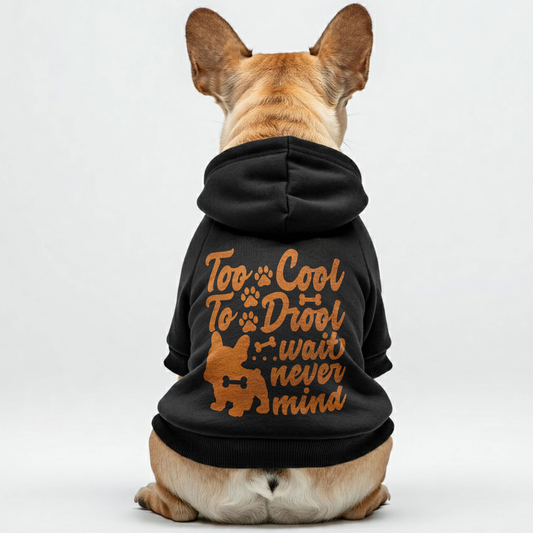 Too cool to drool…wait, never mind - Personalized French Bulldog Hoodies with Funny Quotes – Stylish, Cozy, and Premium 100% Cotton