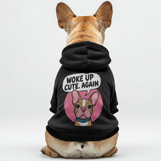 WOKE UP CUTE. AGAIN - Personalized French Bulldog Hoodies with Funny Quotes – Stylish, Cozy, and Premium 100% Cotton