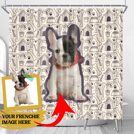 Personalized Shower Curtain with Frenchie’s Image