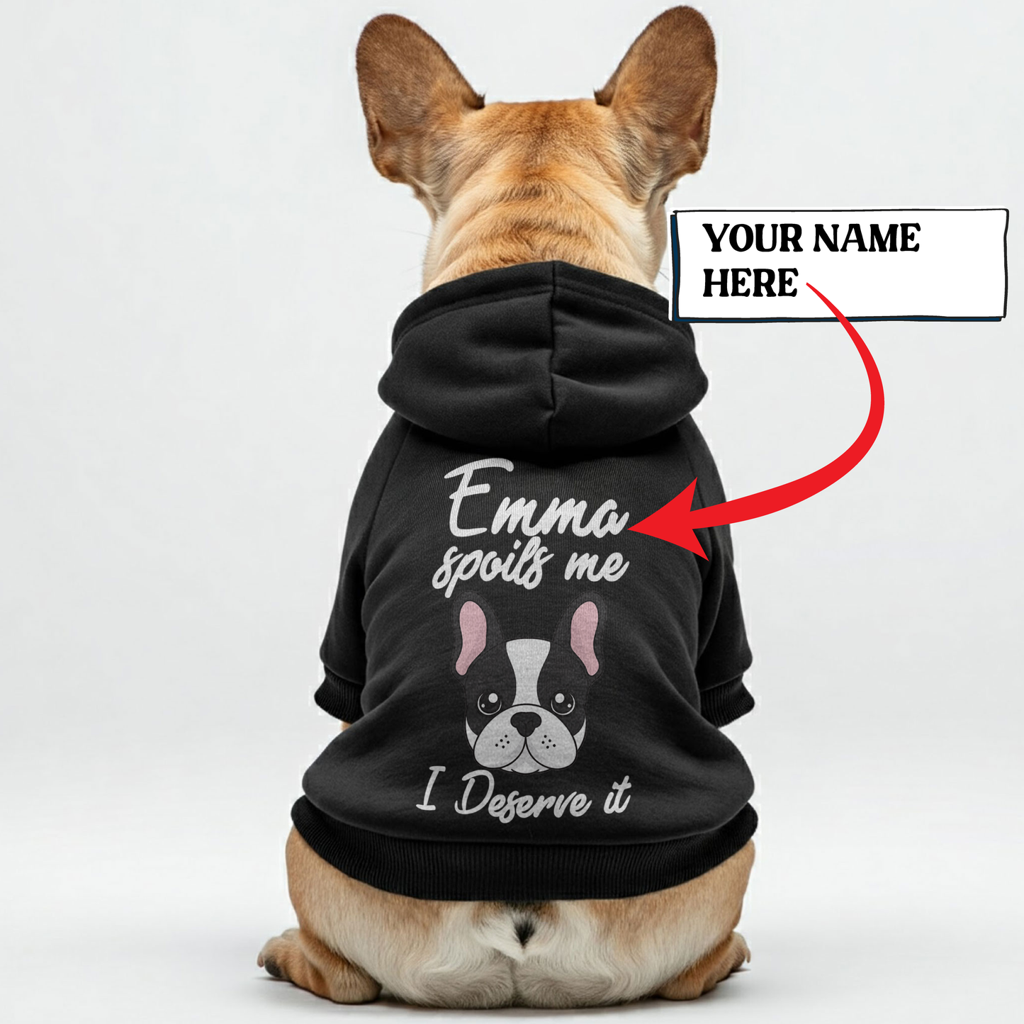 Personalized French Bulldog Hoodies with Owner's Name and Funny Quotes – Stylish, Cozy, and Premium 100% Cotton