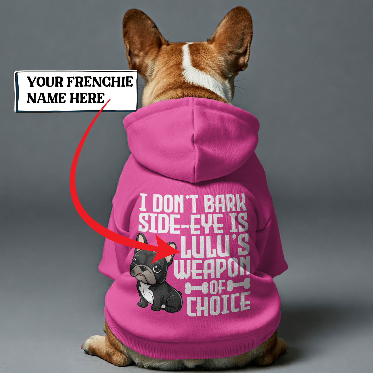 Personalized French Bulldog Hoodies with Funny Quotes and Custom Name – Stylish, Cozy, and Premium 100% Cotton