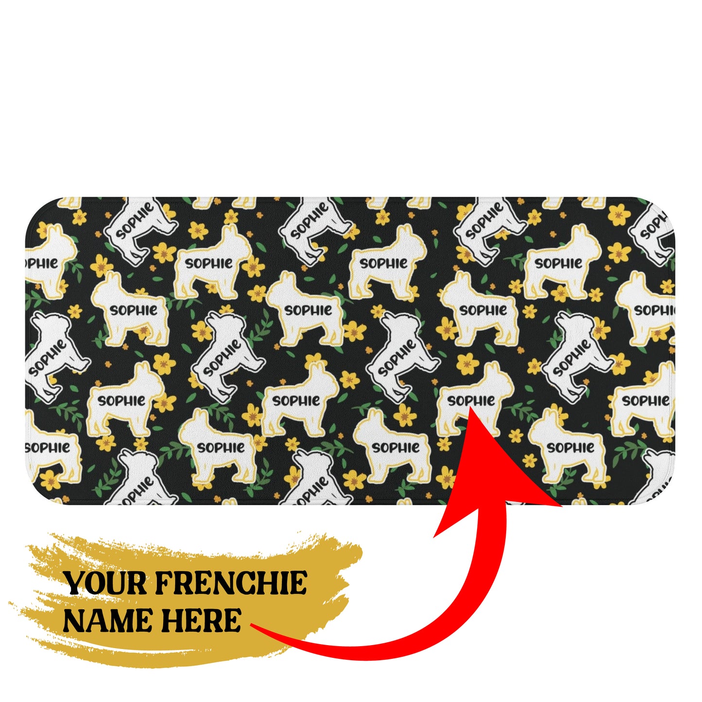 Personalized Frenchie Towel with Frenchie Name