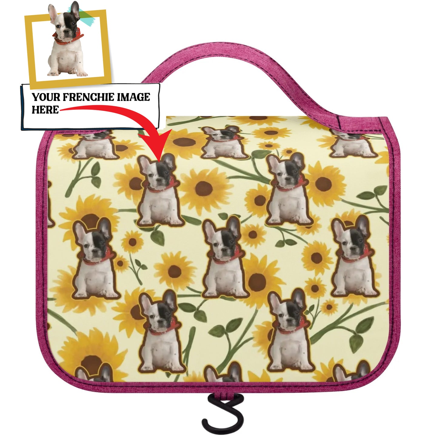 Personalized  Cosmetic Travel Bag with Your french  Bulldog’s Image