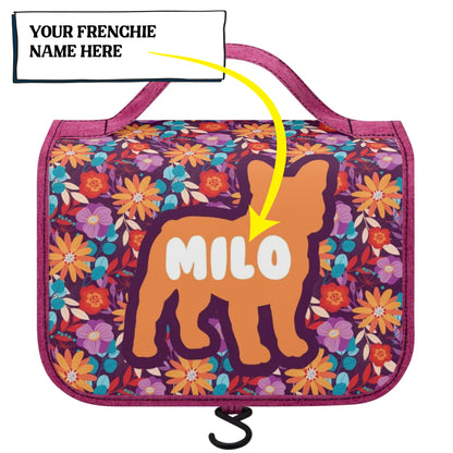 Personalized  Cosmetic Travel Bag with Your french  Bulldog’s Name