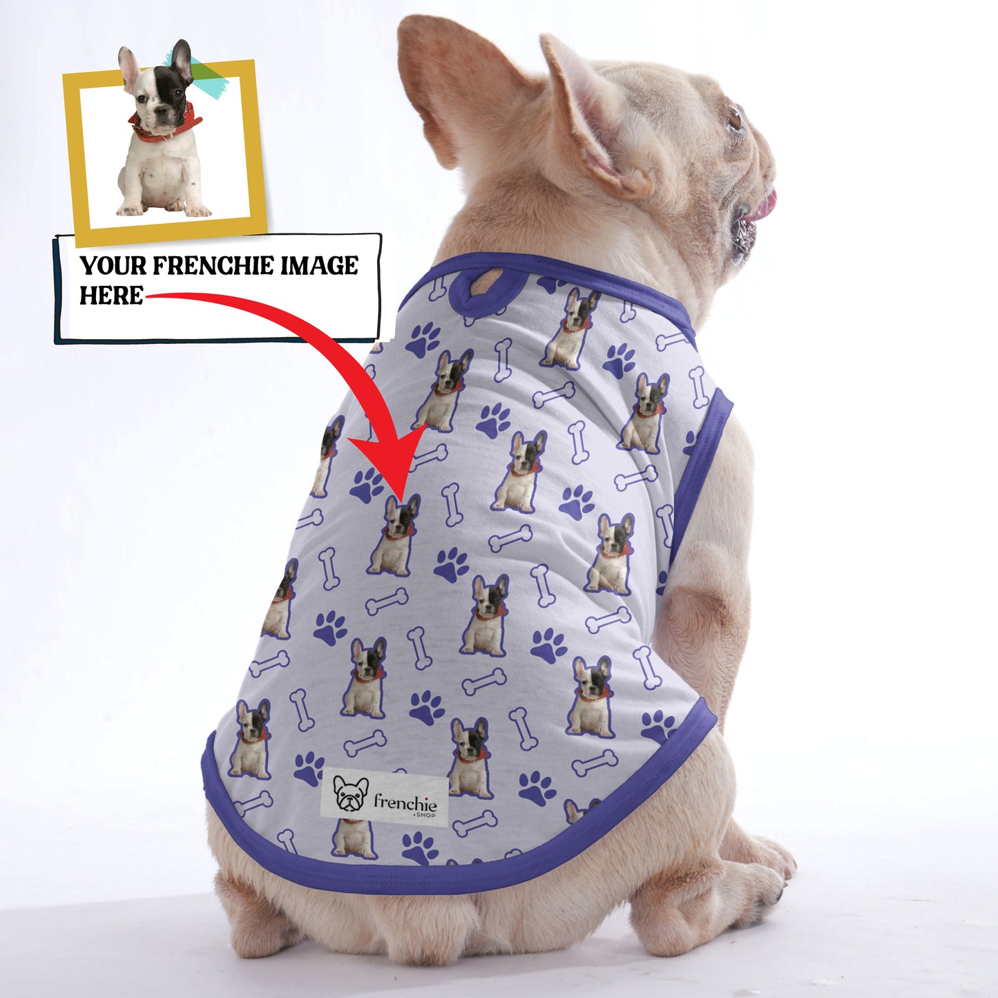 Personalized Shirt for Frenchies with Your Pup’s Image - Frenchie Shop Original