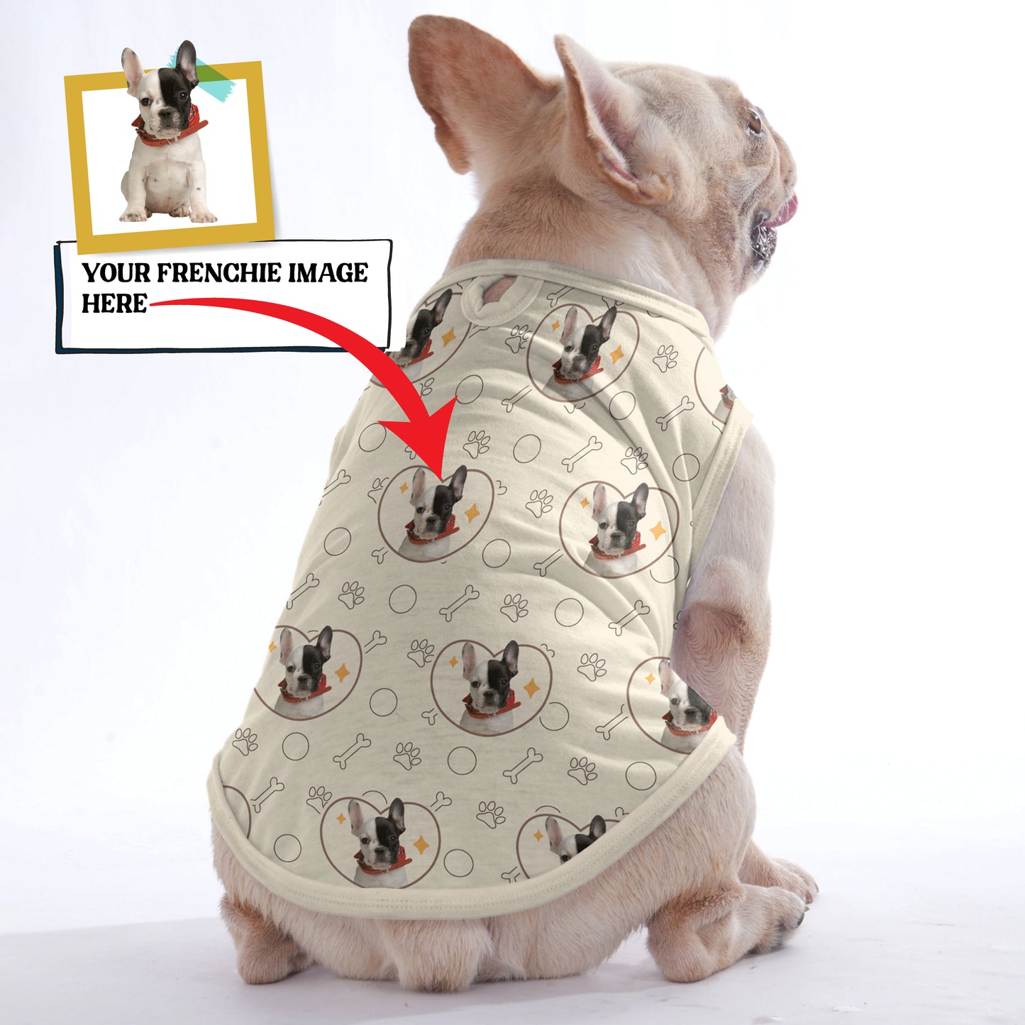 Personalized Shirt for Frenchies with Your Pup’s Image - Frenchie Shop Original