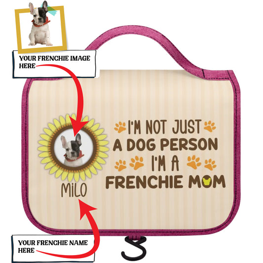 Personalized  Cosmetic Travel Bag with Your french  Bulldog’s Name and Image