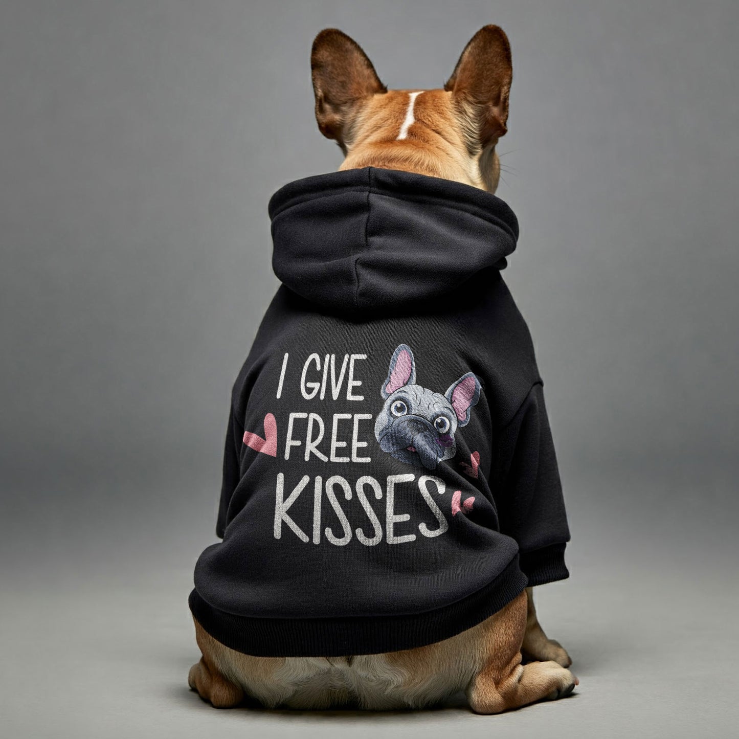 Free Kisses - Personalized French Bulldog Hoodies with Funny Quotes – Stylish, Cozy, and Premium 100% Cotton