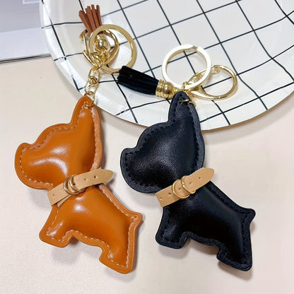 French-Bulldog-Shape-Faux-Leather-Pendant-Keychain-www.frenchie.shop