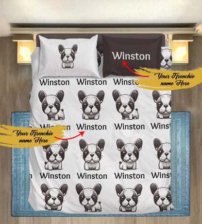 Custom Bedding Set with Frenchie's Name - Bedding Set