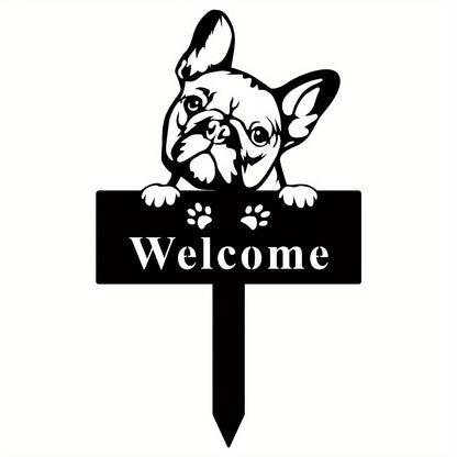 French-Bulldog-Welcome-Metal-Sign-www.frenchie.shop