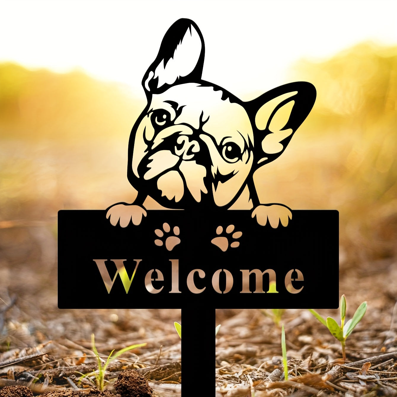 French-Bulldog-Welcome-Metal-Sign-www.frenchie.shop