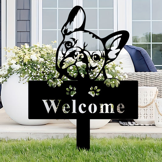 French-Bulldog-Welcome-Metal-Sign-www.frenchie.shop