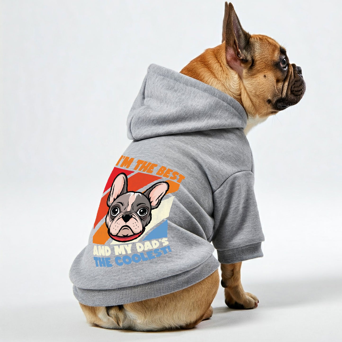 I’M THE BEST, AND MY DAD’S THE COOLEST!  -  Personalized French Bulldog Hoodies with Funny Quotes – Stylish, Cozy, and Premium 100% Cotton