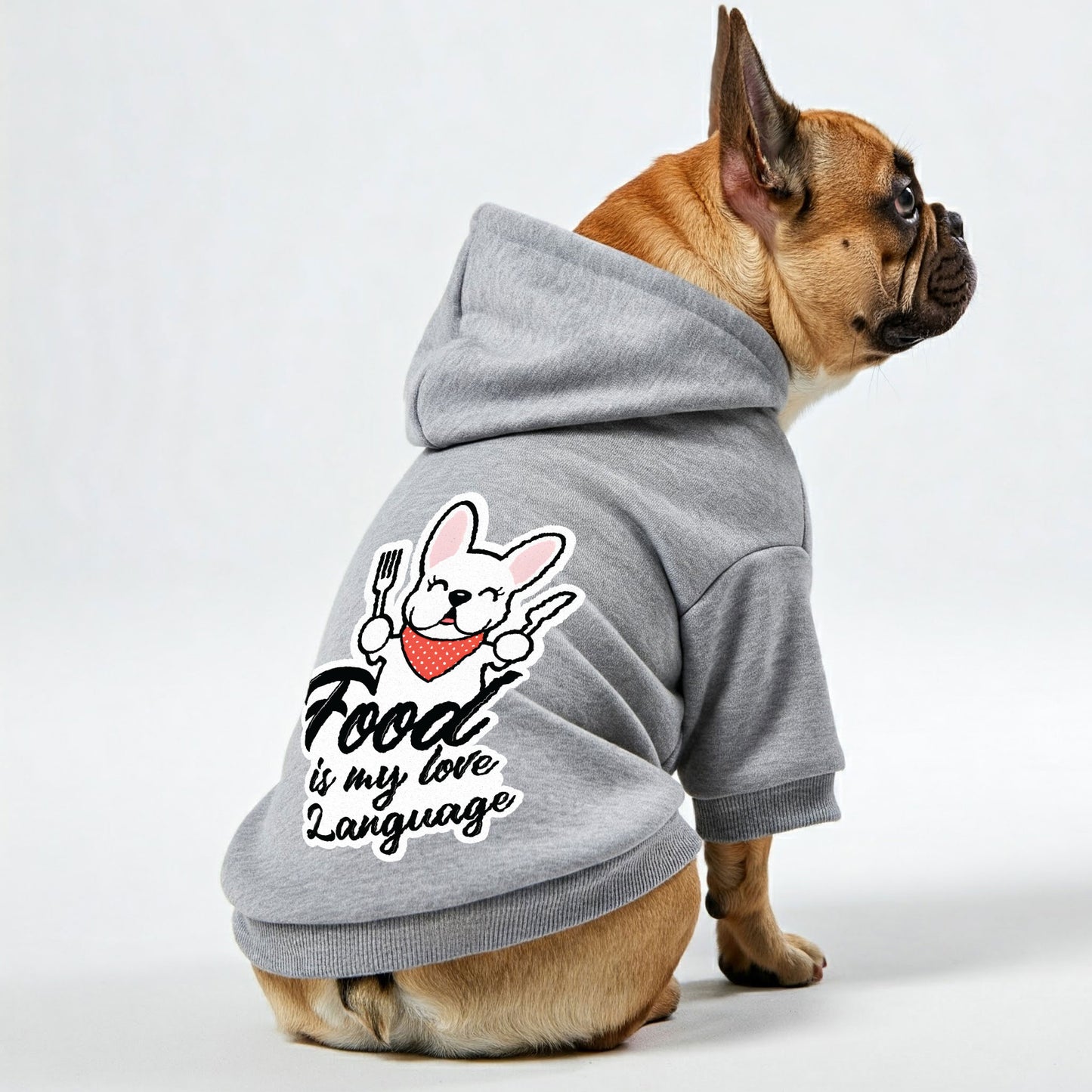 Food is my love language  - Personalized French Bulldog Hoodies with Funny Quotes – Stylish, Cozy, and Premium 100% Cotton