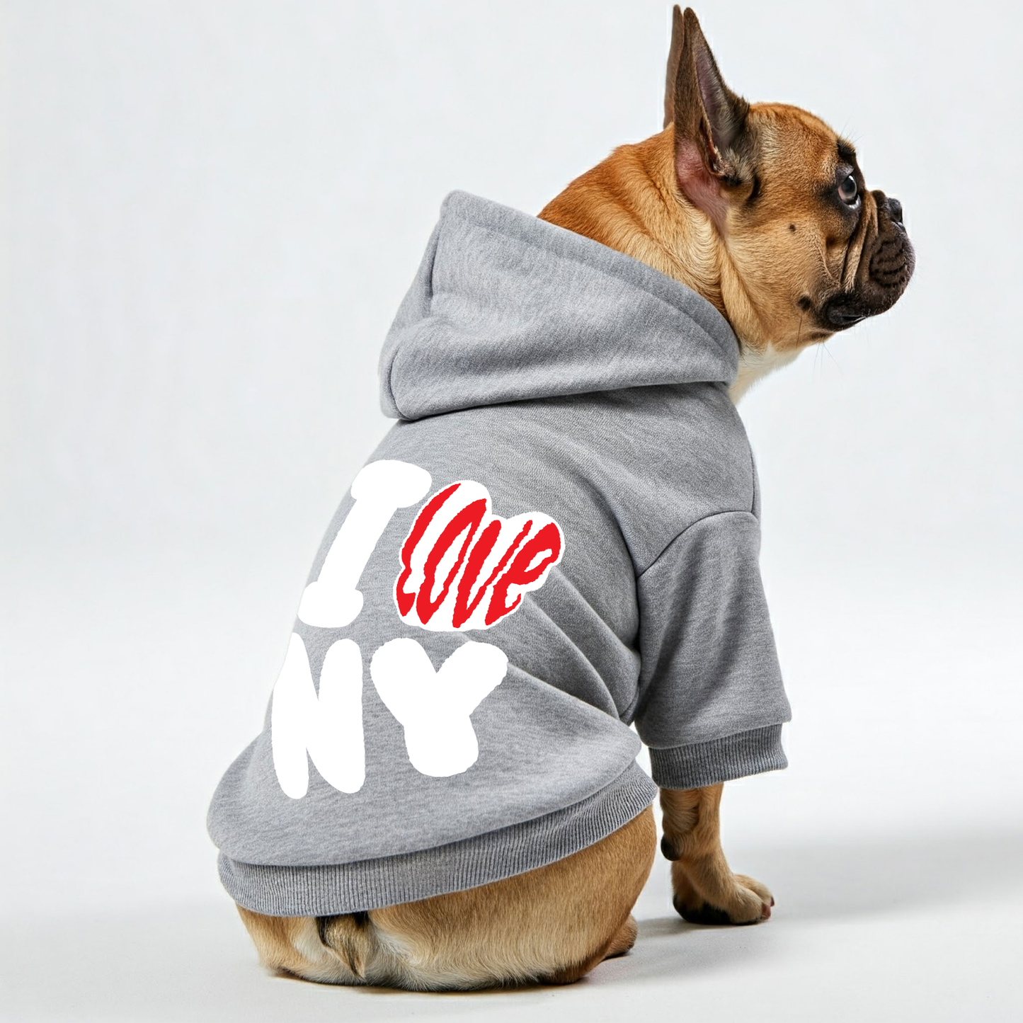 I LOVE NY - Personalized French Bulldog Hoodies with Funny Quotes – Stylish, Cozy, and Premium 100% Cotton