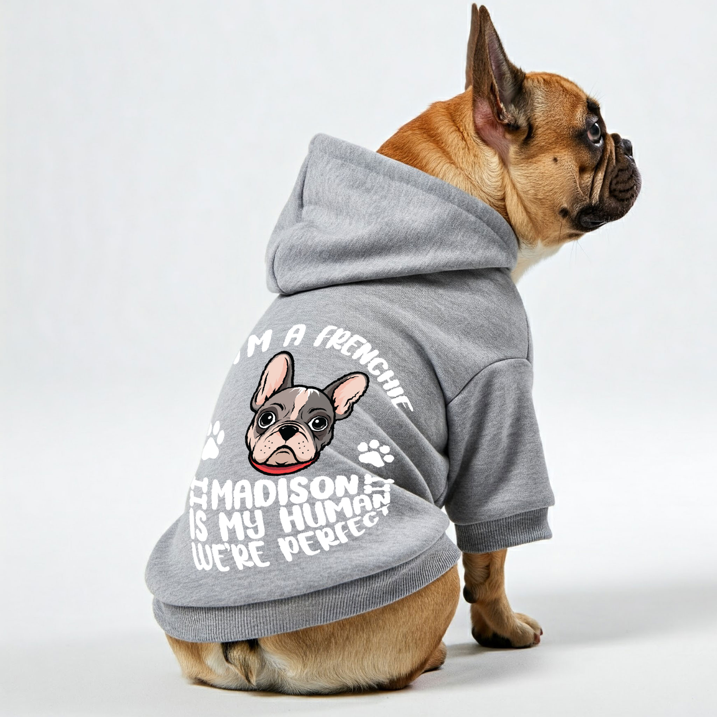 Personalized French Bulldog Hoodies with Owner's Name and Funny Quotes – Stylish, Cozy, and Premium 100% Cotton