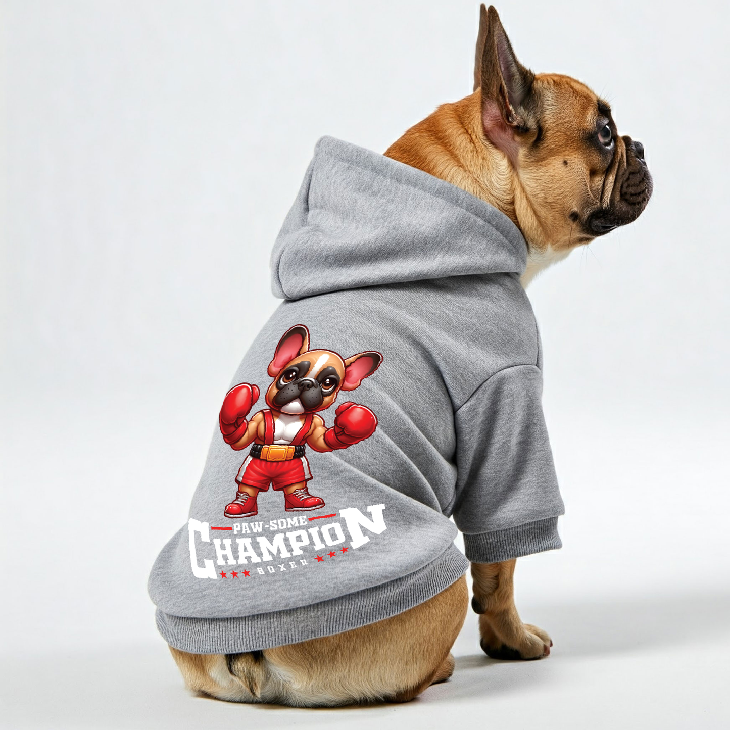 PAWSOME CHAMPION BOXER - Personalized French Bulldog Hoodies with Funny Quotes – Stylish, Cozy, and Premium 100% Cotton