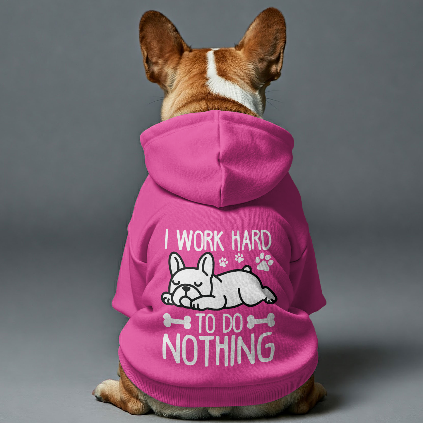 I work hard to do nothing - Personalized French Bulldog Hoodies with Funny Quotes – Stylish, Cozy, and Premium 100% Cotton