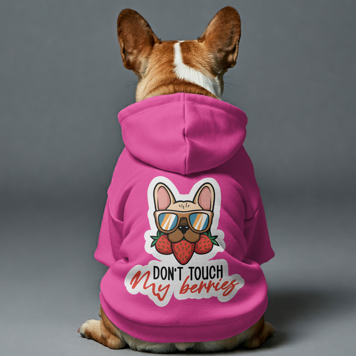 DON'T TOUCH My berries - Personalized French Bulldog Hoodies with Funny Quotes – Stylish, Cozy, and Premium 100% Cotton