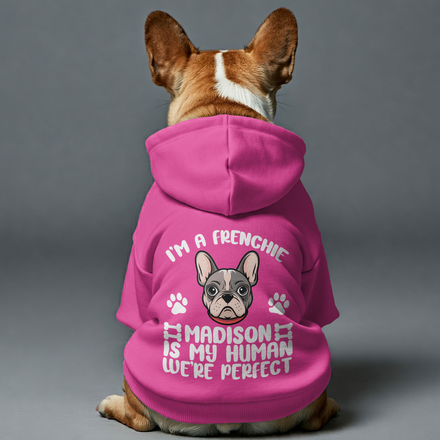 Personalized French Bulldog Hoodies with Owner's Name and Funny Quotes – Stylish, Cozy, and Premium 100% Cotton