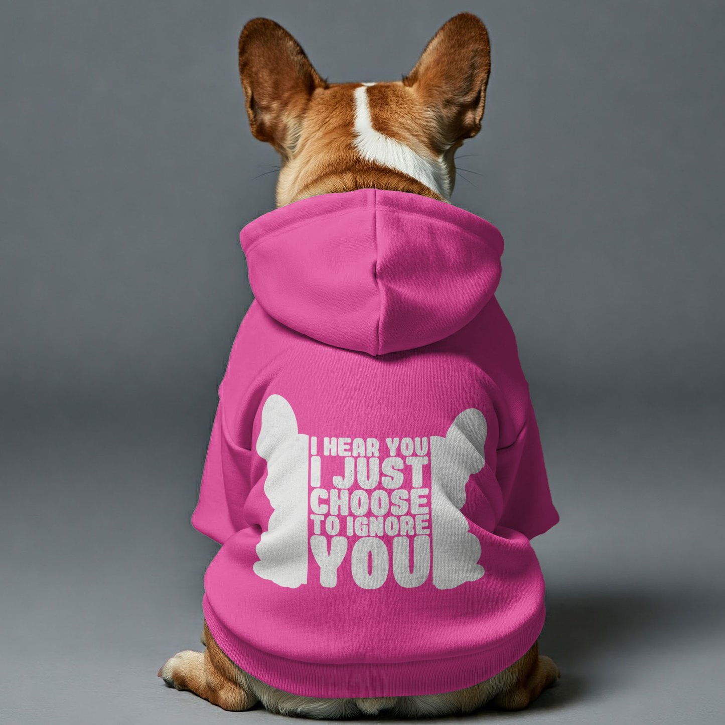 I hear you… I just choose to ignore you - Personalized French Bulldog Hoodies with Funny Quotes – Stylish, Cozy, and Premium 100% Cotton