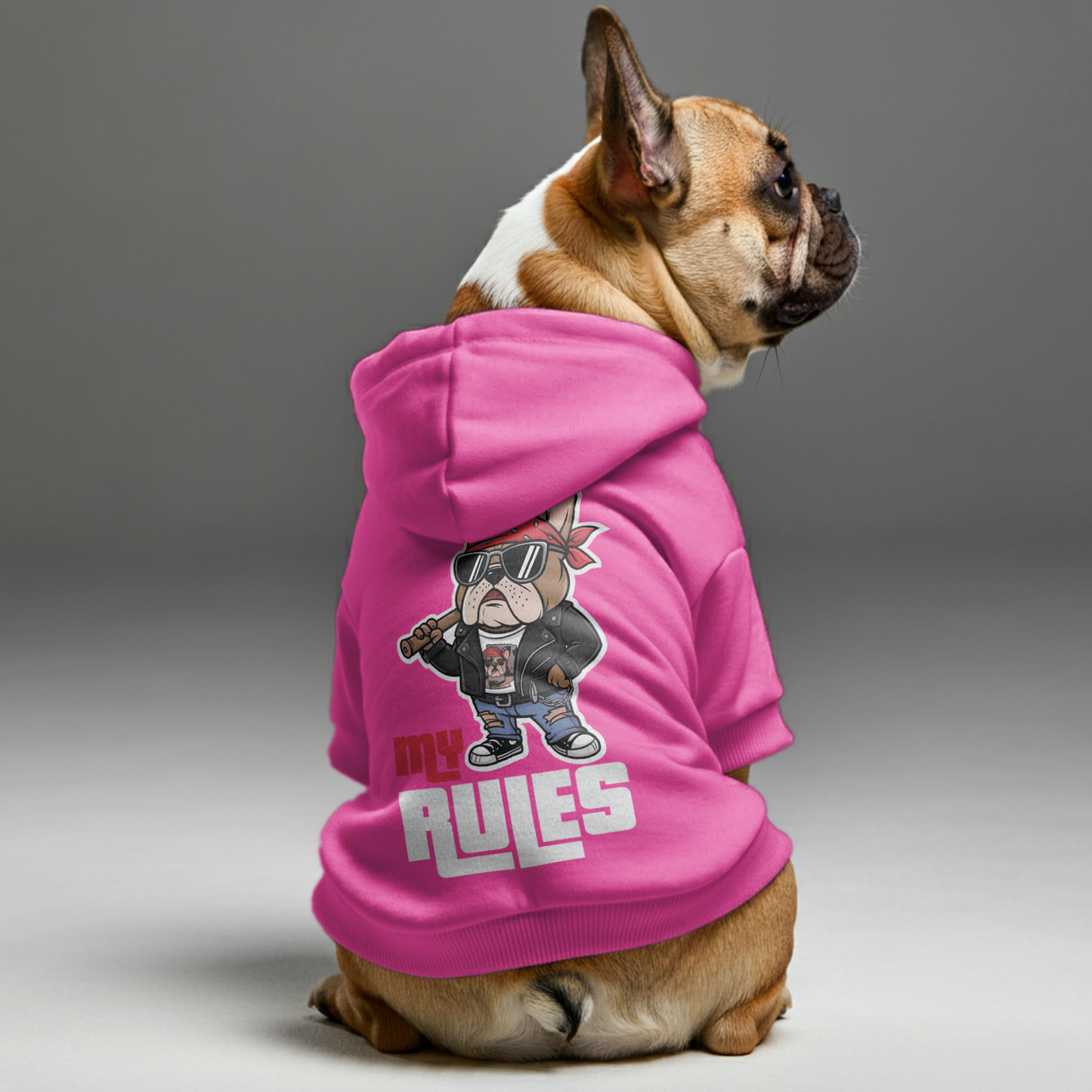 My Rules - Personalized French Bulldog Hoodies with Funny Quotes – Stylish, Cozy, and Premium 100% Cotton