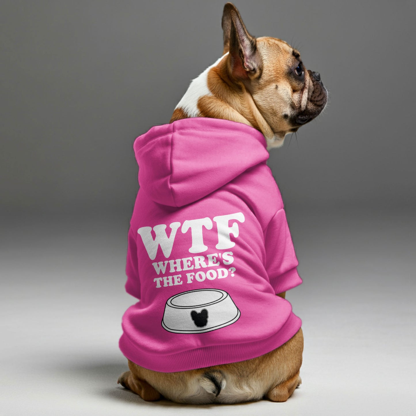 WTF (Wheres the Food?) - Personalized French Bulldog Hoodies with Funny Quotes – Stylish, Cozy, and Premium 100% Cotton