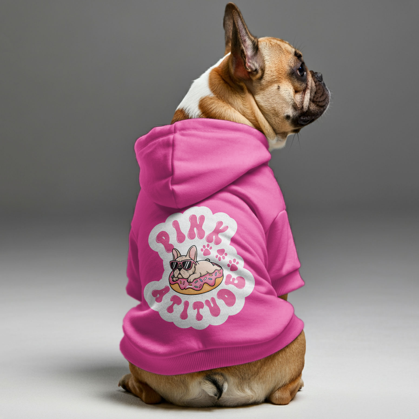 Pink Attitude  - Personalized French Bulldog Hoodies with Funny Quotes – Stylish, Cozy, and Premium 100% Cotton