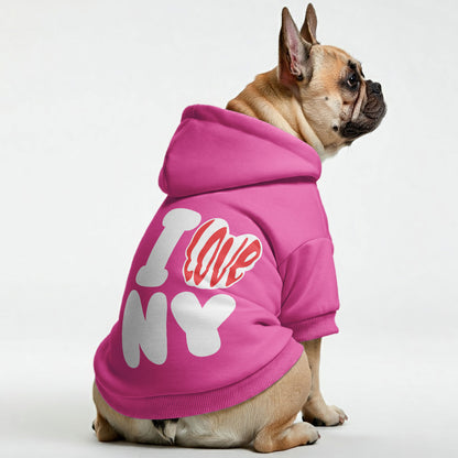 I LOVE NY - Personalized French Bulldog Hoodies with Funny Quotes – Stylish, Cozy, and Premium 100% Cotton