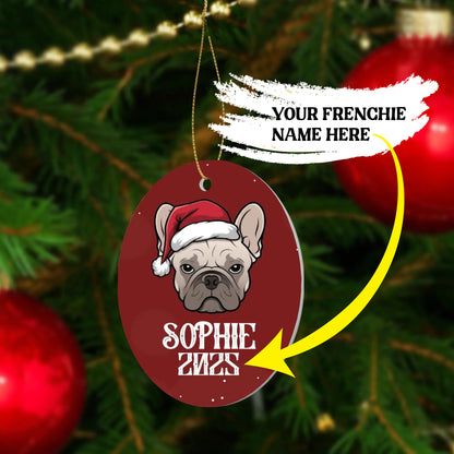 Personalized Ornaments for Frenchie Lovers with Your Frenchie’s Name