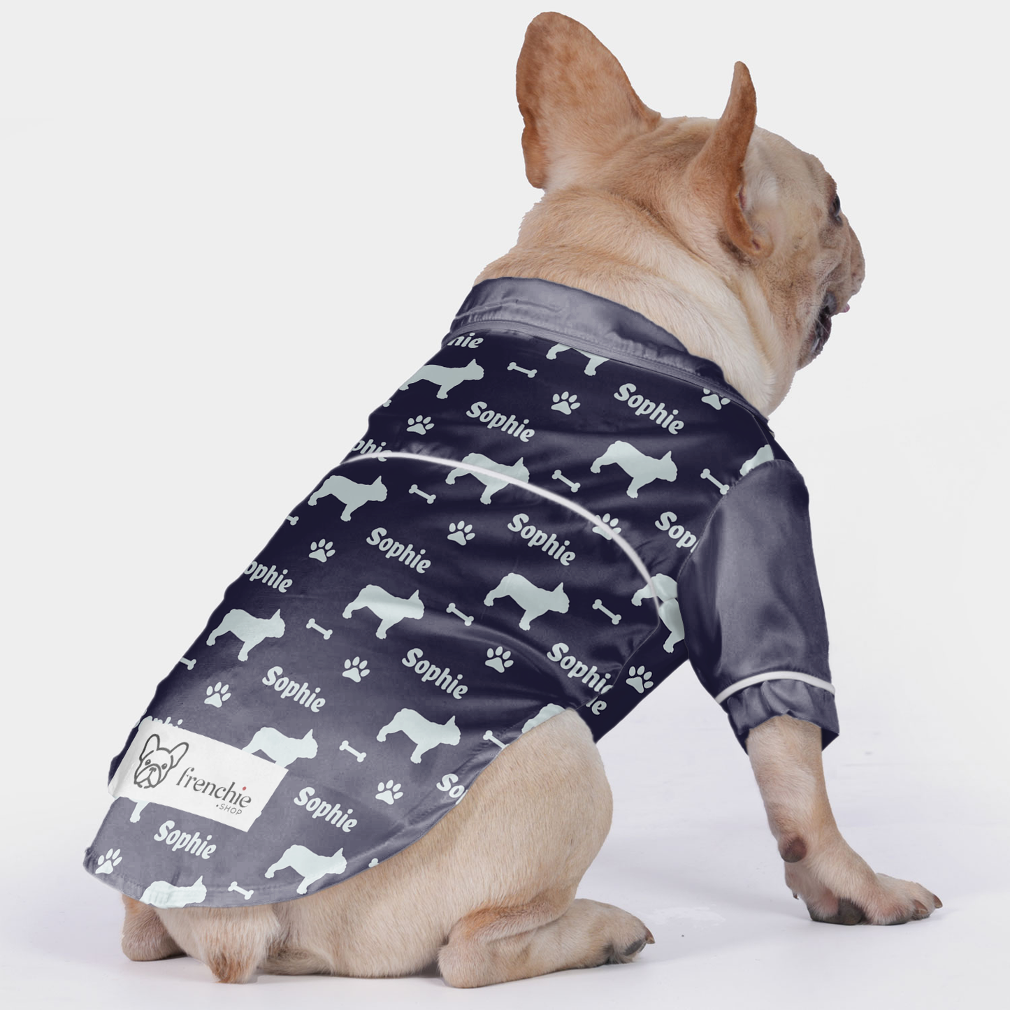 Personalized French Bulldog Pajamas with Your Frenchie's Name as a Pattern