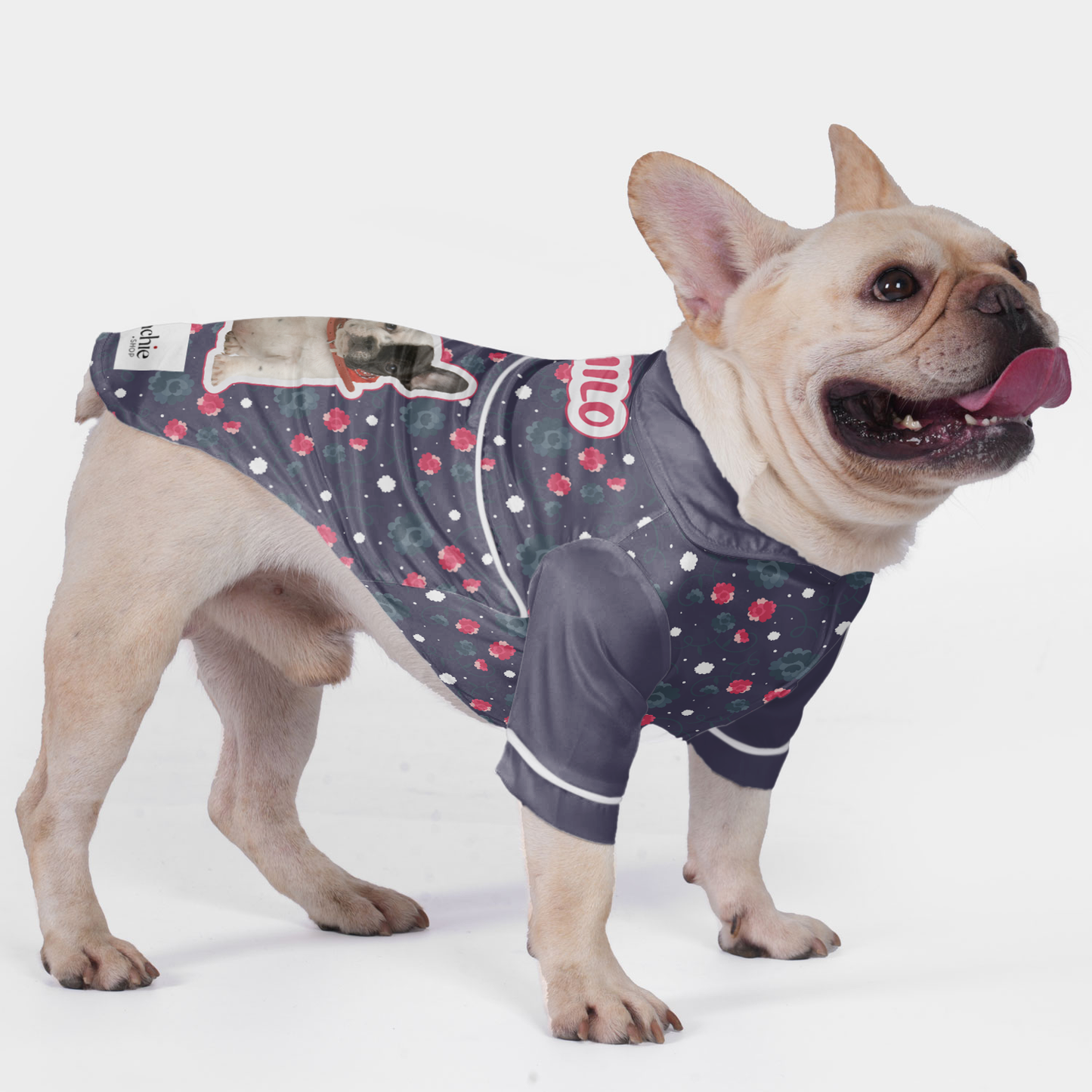 Custom French Bulldog Pajamas with Your Dog’s Name and Photo